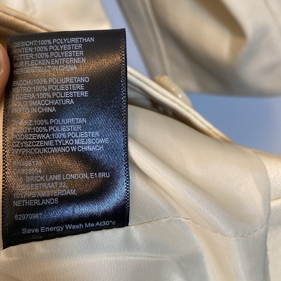 Urban Outfitters Tessa Trench Coat NWT Women’s XXL Ivory Vegan Leather Longline - Picture 13 of 17